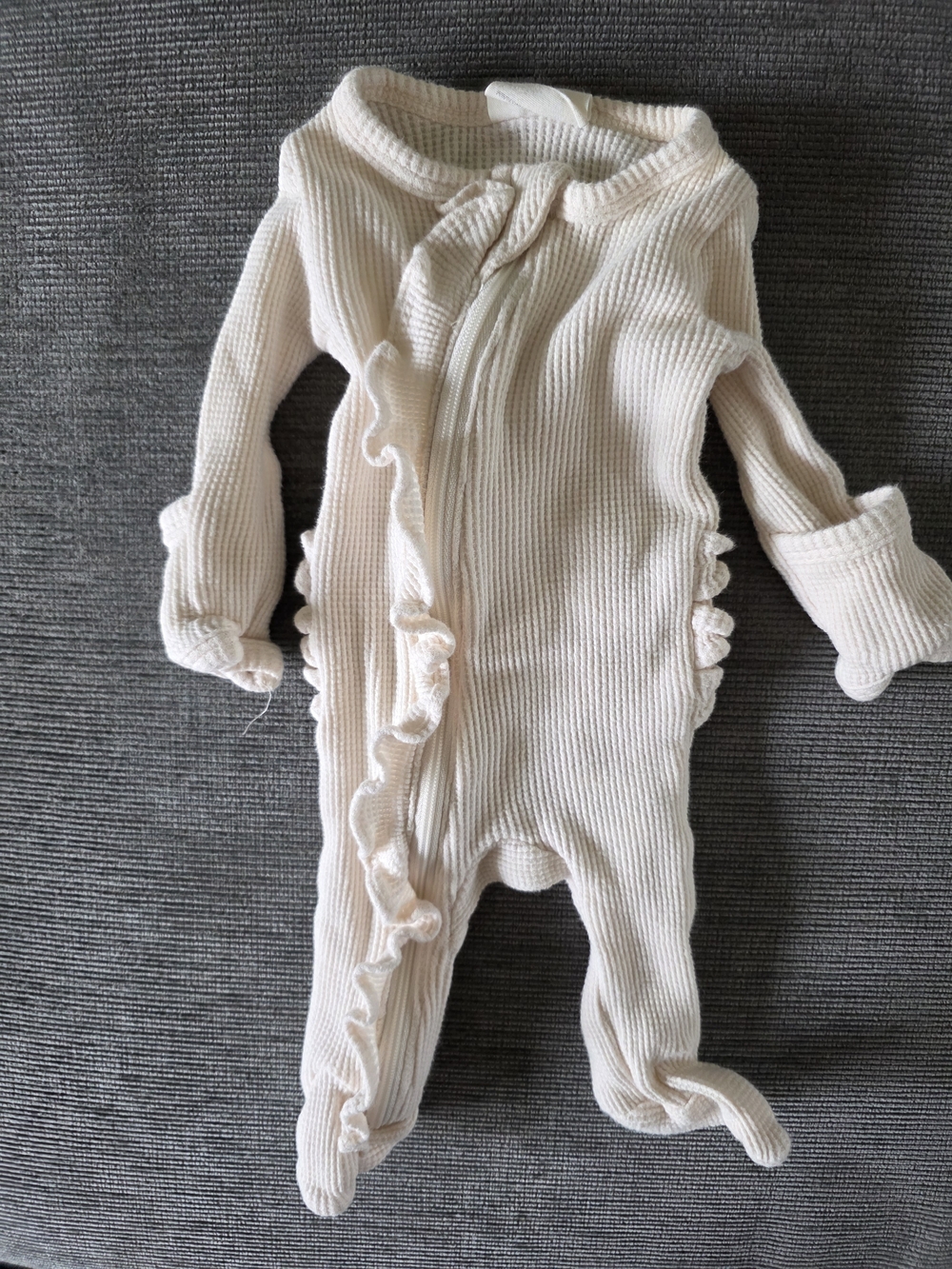 Cream Waffle Knit One-Piece